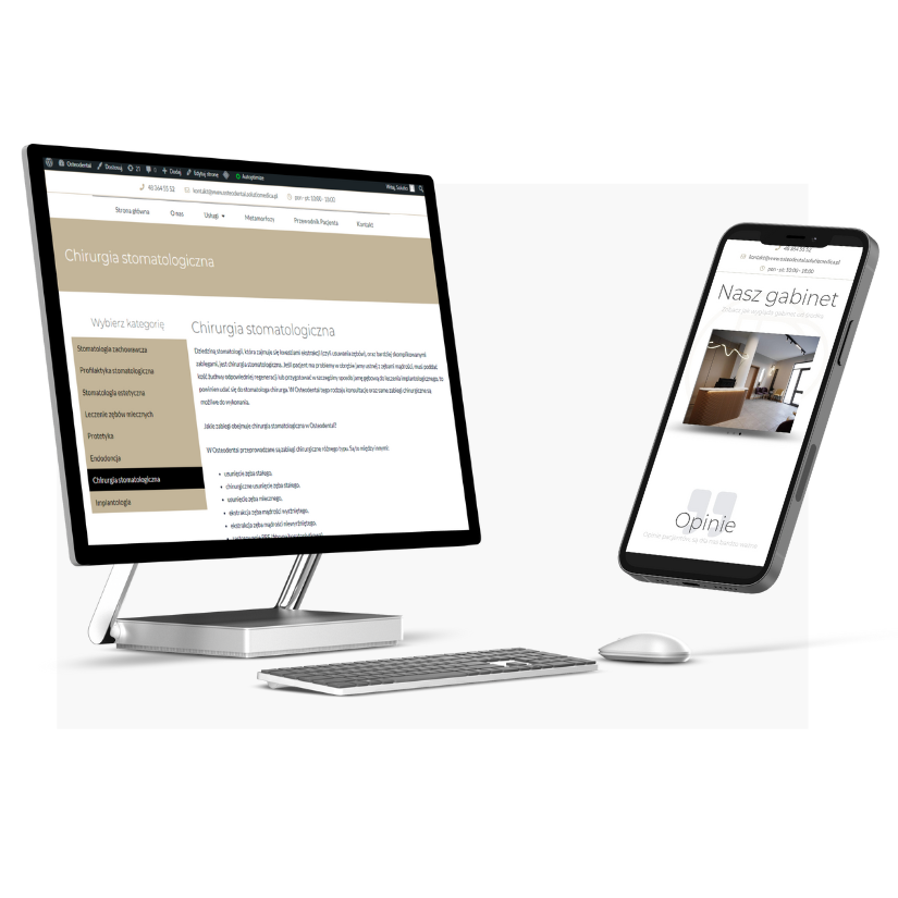 Strona internetowa gabinetu stomatologicznego Osteodental – projekt Solutio Medica