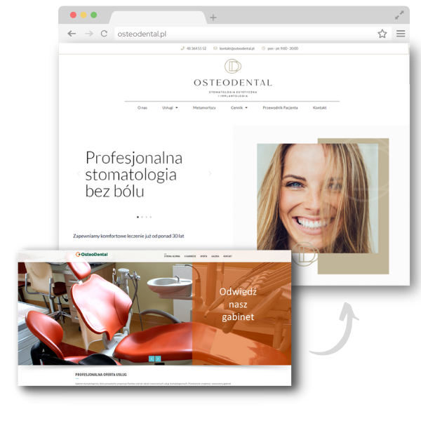 Strona internetowa gabinetu stomatologicznego Osteodental – projekt Solutio Medica